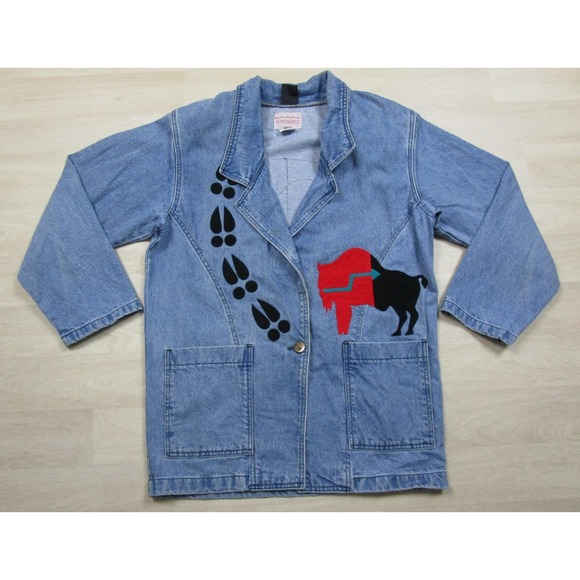 Sundance Jackets & Blazers - Vintage 90s Sundance x Moxie Denim Chore Coat Women's (M) Buffalo Santa Fe USA